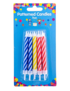 Korbond Patterned Candles 1 Pack x 6